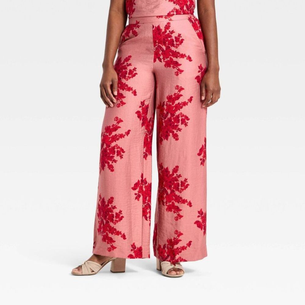 NWT- a new day Pink and Red Wide Leg Pants
